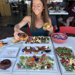 Jackie eating at JOi Cafe in Westlake Village