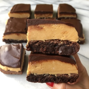 Stack of Buckeye Brownies