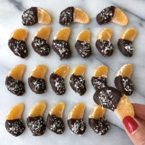 Vegan Chocolate Dipped Clementine Slices