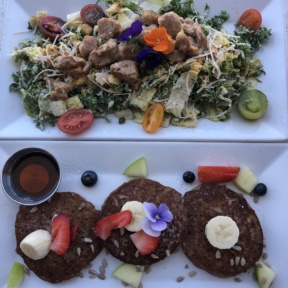 Gluten-free pancakes and salad from JOi Cafe