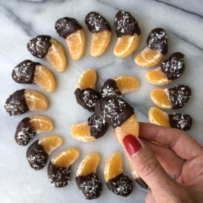 Gluten-free dairy-free Chocolate Dipped Clementine Slices