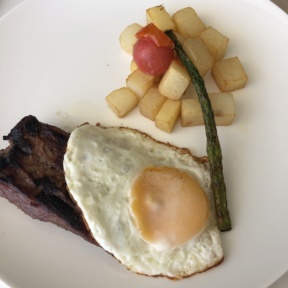 Steak and eggs from Le Blanc Room Service