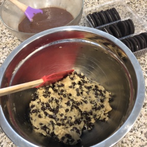 Batter for Chocolate Creme Cookie Stuffed Brookies