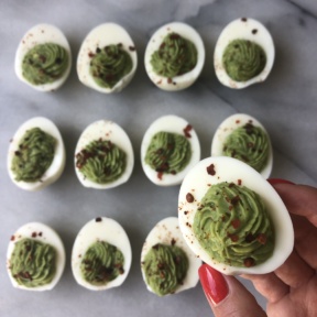 Paleo Avocado Deviled Eggs