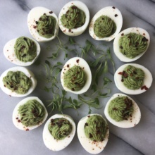 Gluten-free dairy-free Avocado Deviled Eggs