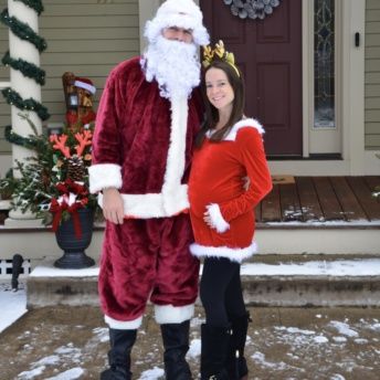 Jackie and Brendan as Santa and Mrs Claus for Christmas
