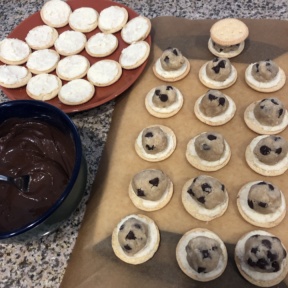 Making Chocolate Dipped Cookie Dough Stuffed Creme Cookies