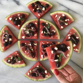 Ready to eat Mediterranean Watermelon Pizza