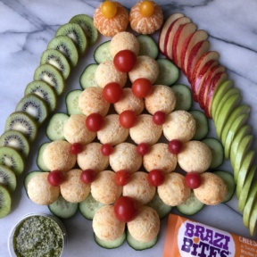 Brazilian cheese bread Christmas tree with Brazi Bites