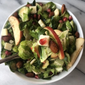 Big bite from Shredded Brussels Sprouts and Apple Salad