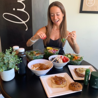 Jackie taking her Seed probiotic