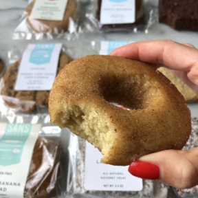Gluten-free cinnamon sugar donut by Sans Bakery