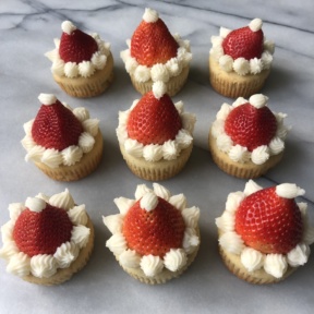 Delicious Santa Hat Cupcakes