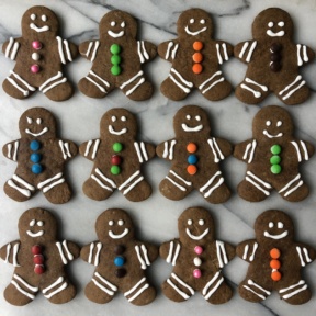 Gluten-free gingerbread men with decorations