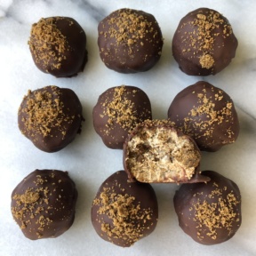 Gluten-free Gingerbread Truffles coated in chocolate