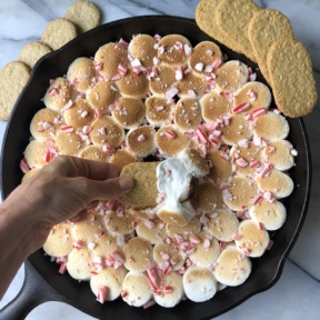 Dipping into Peppermint S'mores Skillet Dip