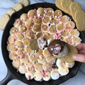 Gluten-free Peppermint S'mores Skillet Dip with Nairn's oat grahams