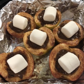 Gluten-free S'mores Apple Cups ready for the oven