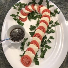 Gluten-free Candy Cane Caprese Salad