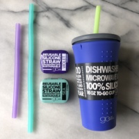100% silicone to-go cup and straws by GoSili