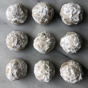 Chocolate Stuffed Snowball Cookies