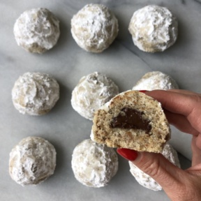 Gluten-free Chocolate Stuffed Snowball Cookies