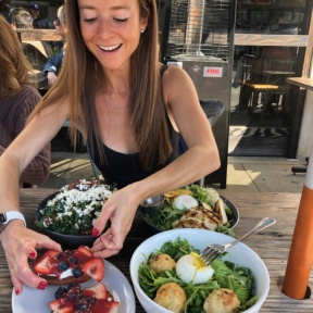 Jackie eating at Bardonna in LA