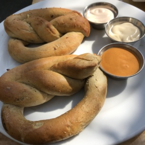Gluten-free soft pretzels from Sage Vegan Bistro
