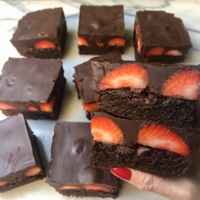 Gluten-free dairy-free Strawberry Stuffed Brownies