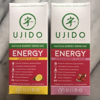 Gluten-free matcha energy drink mixes by Ujido
