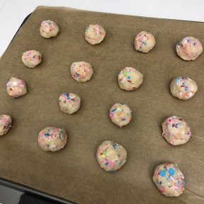 Making gluten-free Funfetti Cookies