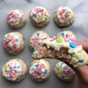 Funfetti Cookies with vanilla frosting