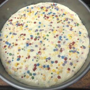 Funfetti Cheesecake ready to bake