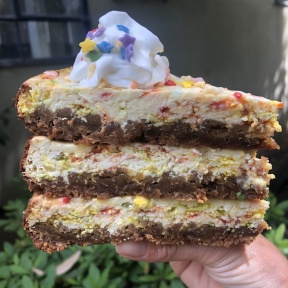 Stack of Funfetti Cheesecake