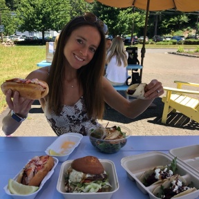 Jackie at Heibeck's Stand in Wilton