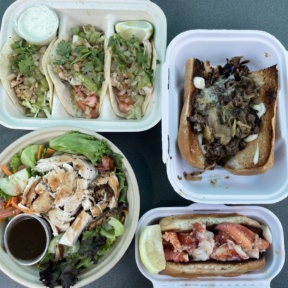 Gluten-free lobster roll and Philly cheesesteak from Heibeck's Stand
