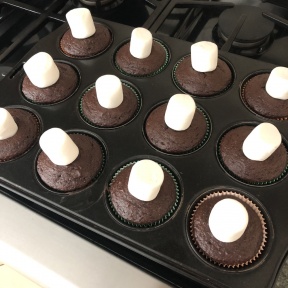 Ready to toast marshmallows for S'mores cupcakes