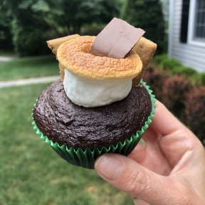 Gluten-free S'mores cupcakes in the air