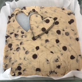 Making gluten-free Chocolate Covered Cookie Dough Hearts
