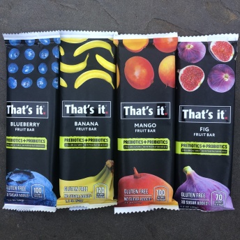 Gluten-free prebiotic + probiotic bars by That's It Fruit