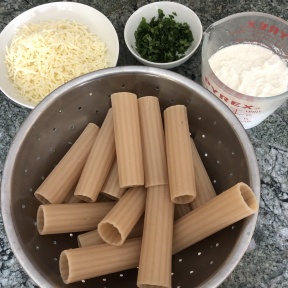 Making gluten-free Cheese Manicotti