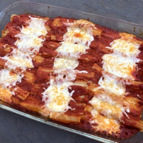 Cheese Manicotti out of the oven