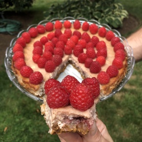Delicious gluten-free Raspberry Cheesecake