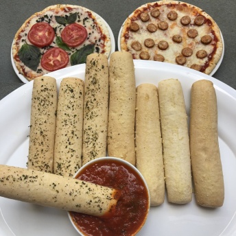 Gluten-free soft breadsticks and pizza from MyBread Bakery