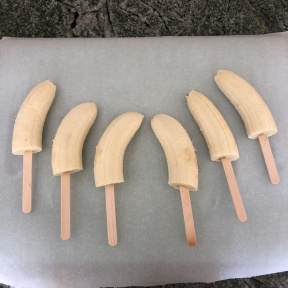 Making gluten-free Chocolate Dipped Banana Pops 