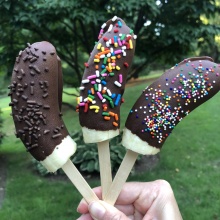 Gluten-free dairy-free Chocolate Dipped Banana Pops 