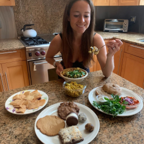 Jackie eating at Skinny Buddha in Mt. Kisco