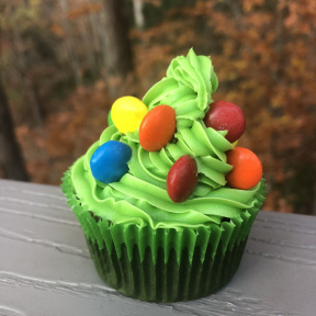 A gluten-free Christmas Tree Cupcake