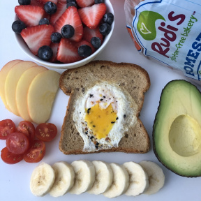 Gluten-free Egg in a Hole with Rudi's bread