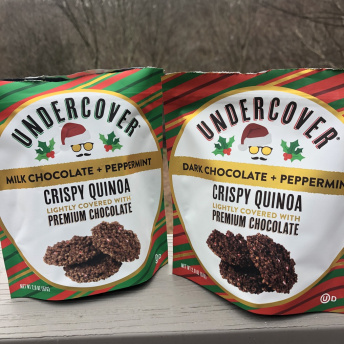 Gluten-free peppermint chocolate covered quinoa by Undercover Snacks